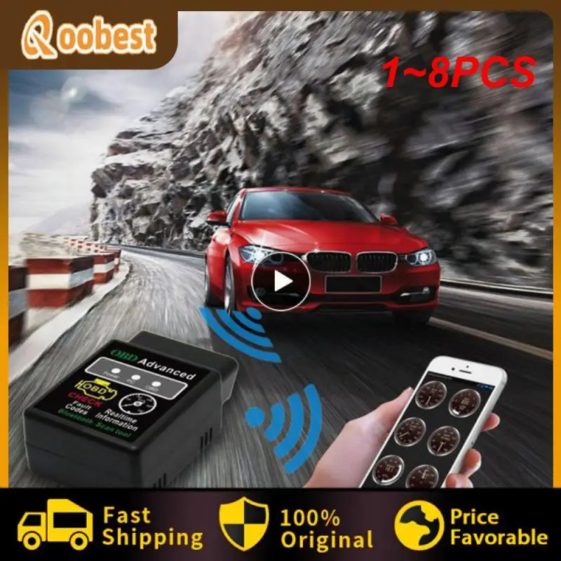 1 ~ 8pcs Bluetooth v2.1 Mini Elm327 OBD2 Scanner OBD Diagnostický kód CONCE pre Android Windows Symbian English