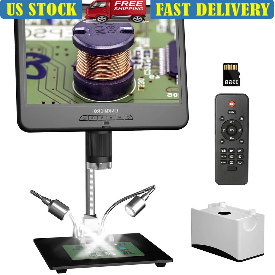 10.1 '' LCD Coin Digitálny mikroskop Úplný výhľad 260x Spájnovacia kamera Elektronika Nástroj na opravu