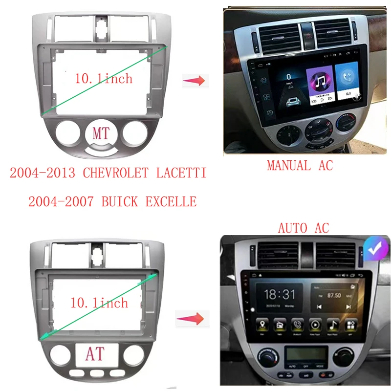 10,1 palca pre Chevrolet Nubira Lacetti J200 Optra Buick Excelle Rám Fascia Adaptér Android Radio Dash