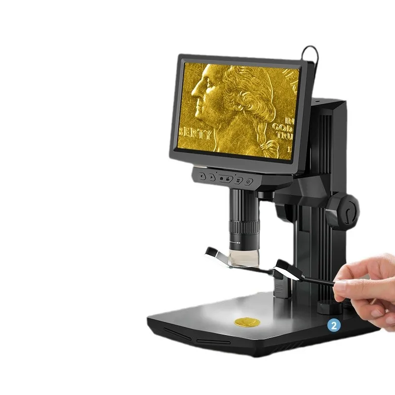 10,1-palcový elektrónový mikroskop IPS Screen Digitálna mikroskopová údržba Zvonenie sklenený priemyselný mikroskop