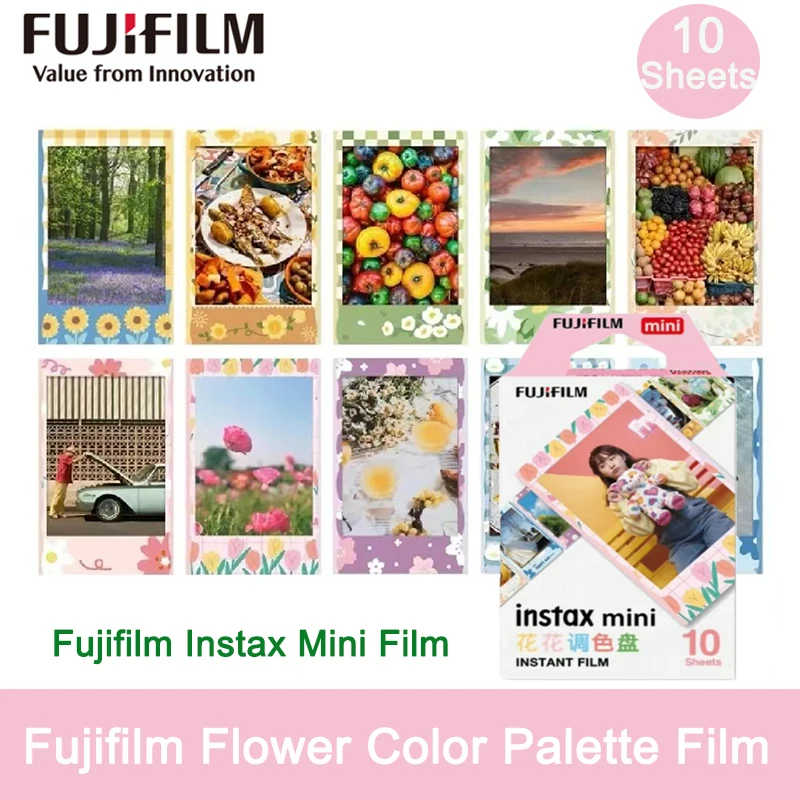 10-100 listov fujifilm instax mini 12 filmov 3 palcové kvetinové palety Film Instant Camera Mini Evo 7+ 40 SE link 3 Instax Film