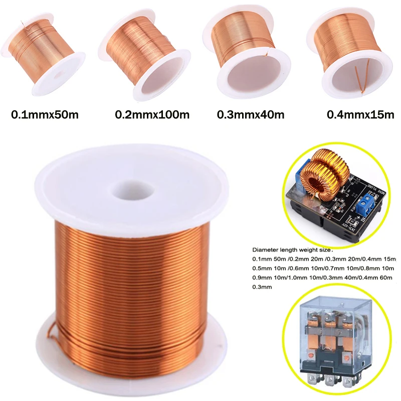 10-100 m medený lak drôt 0,1 mm -0,9 mm -mmcable Wire Wire Magnet Drôtk