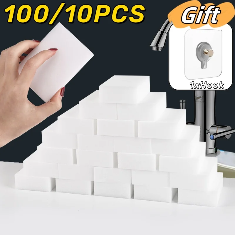 10/100ks 10*6*2cm upgrade melamínovej špongie Magic Eraser čistiace špongie pre kuchynské kúpeľňové čistiace náradie Hogar Cocina