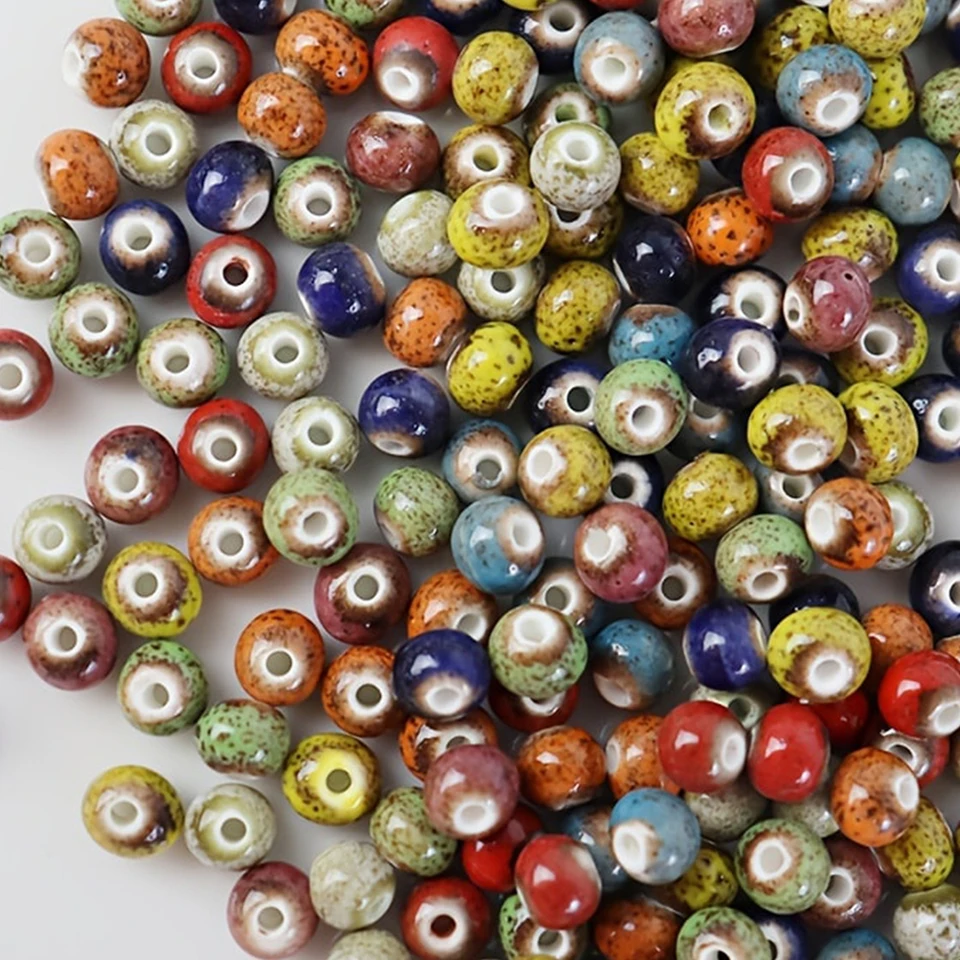 10/100ks 6 mm kvetinu Glazed Porcelánové korálky Unikátne voľné korálky ručne vyrábané DIY šperky náramky náušnice Príslušenstvo materiály