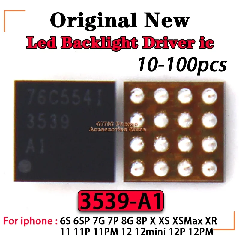 10-100ks Nový pôvodný LM3539 LED zadné svetlo IC LM3539A1 3539A0 pre iPhone 6S 6SP 7G 7P 8G 8P X XS XR 11 Pro Max 12 Mini