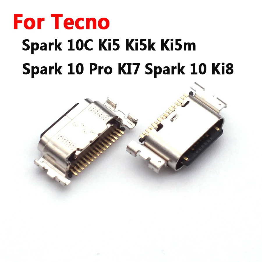 10-100ks USB nabíjacie nabíjacie nabíjacie nabíjacie prístavné konektor pre Tecno Spark 10c Ki5 Ki5k Ki5m/Spark 10 Pro Ki7/Spark 10 Ki8