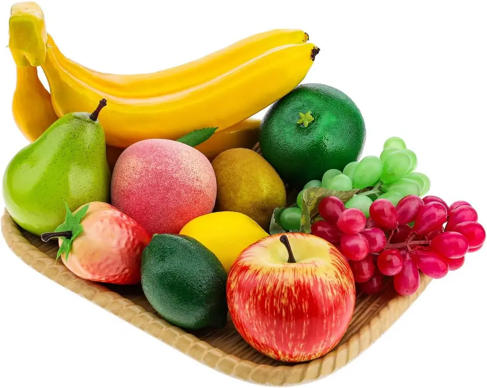 10/11 PCS umelé ovocie banán Grape Lemon Kiwi Orange Apple Peach Strawberries Ornament Faux Combination Decoration Home