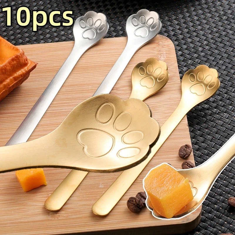 10/11ks kreatívne roztomilé mačacie pazúry 401 lyžica z nehrdzavejúcej ocele pre zmrzlinovú kávový čaj dezert Spoon kuchynské doplnky