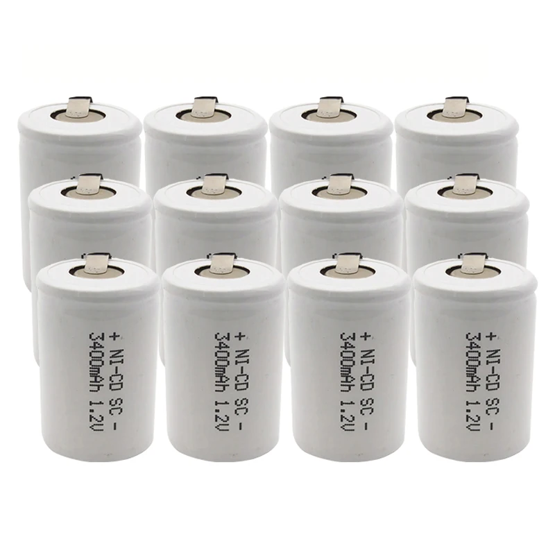 10/12/20ks vysokokvalitné SC 1,2V 2400 mAh Nabíjateľné batérie sub C batérie pre elektrický vŕtací skrutkovač