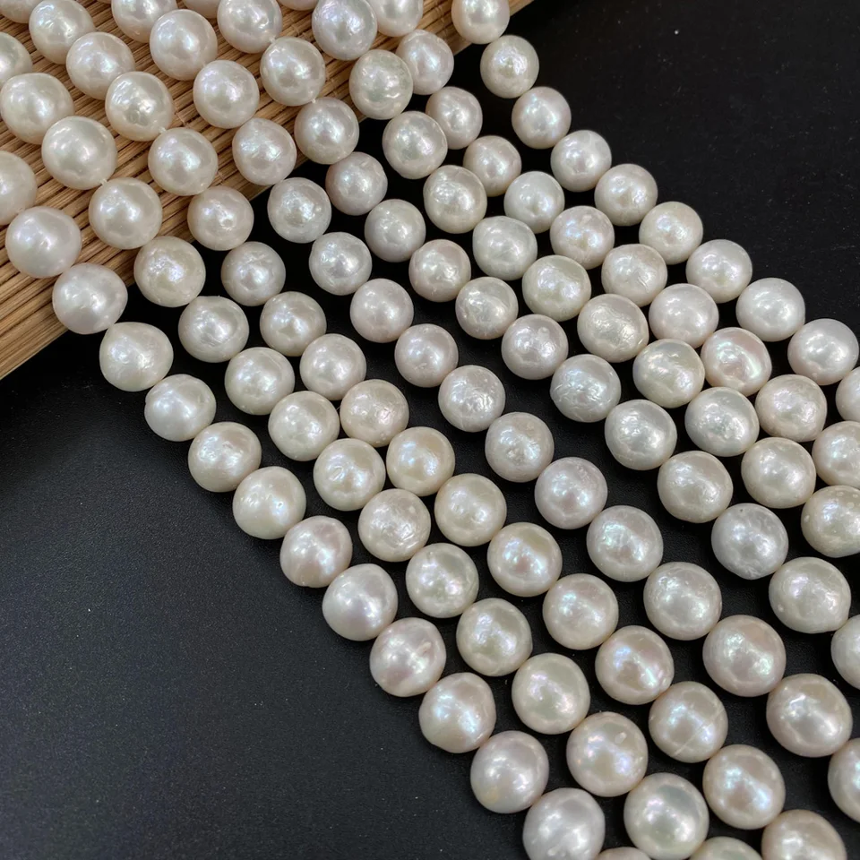 10-12 mm AAA Round Pearl White Natural Sladkovodné perly Loosepcer Lepcer Periecks pre šperky výroby DIY náhrdelnícky náramok