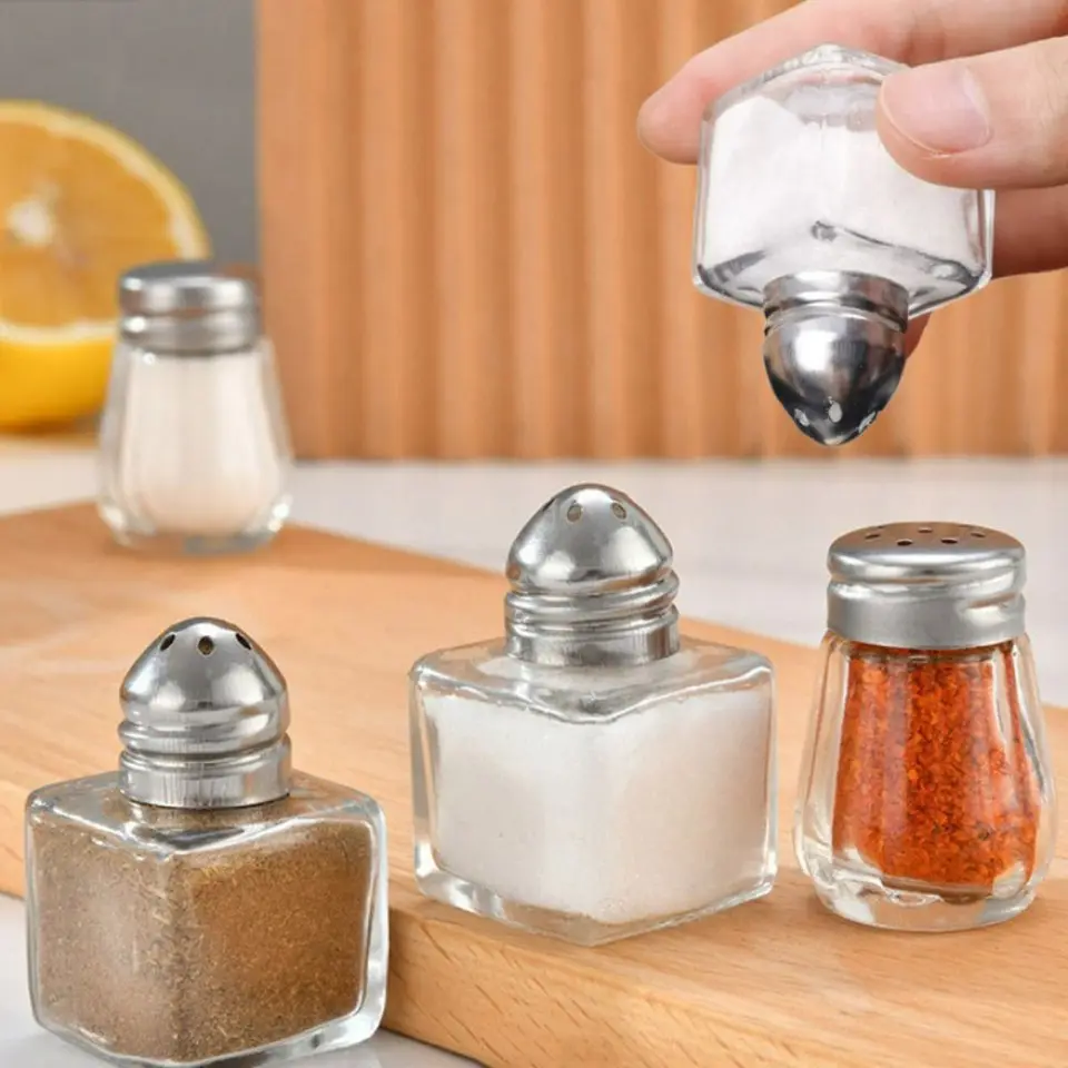 10/15 ml nová mini korenie fľaša s vekom priehľadným skleneným skleneným nádobom na nádobu na úložisko kuchyne