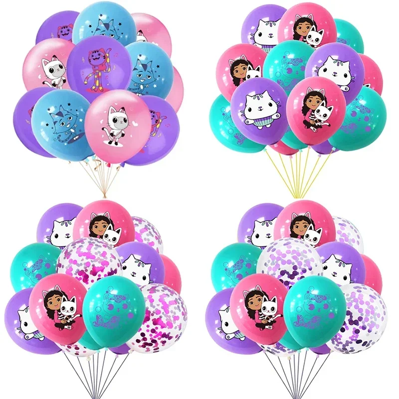 10/15ks 12 palcov Gabby Dollouse Cat Latex Flitry Balón sada bábätko Party Balón Dievčatá Dievča