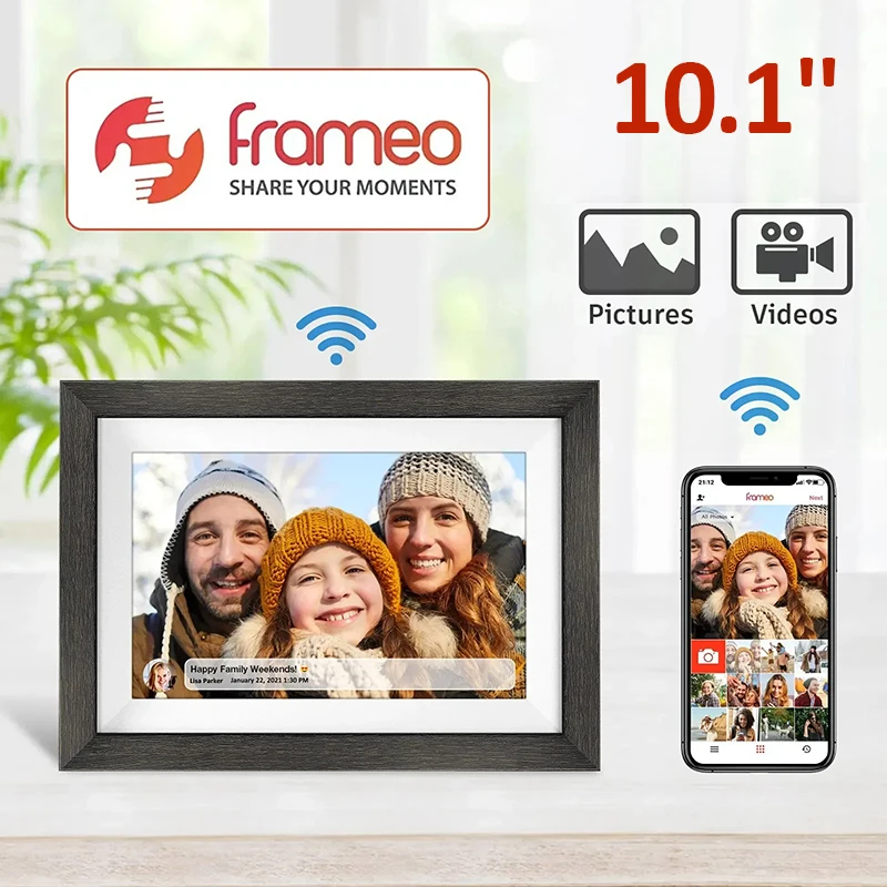 10.1inch WiFi Frame Digital Photo Foto Foto Fotofón IPS dotyková obrazovka Cloud Digital Picture Rám 16 GB Skladovanie Zdieľajte fotografie prostredníctvom aplikácie pre darček