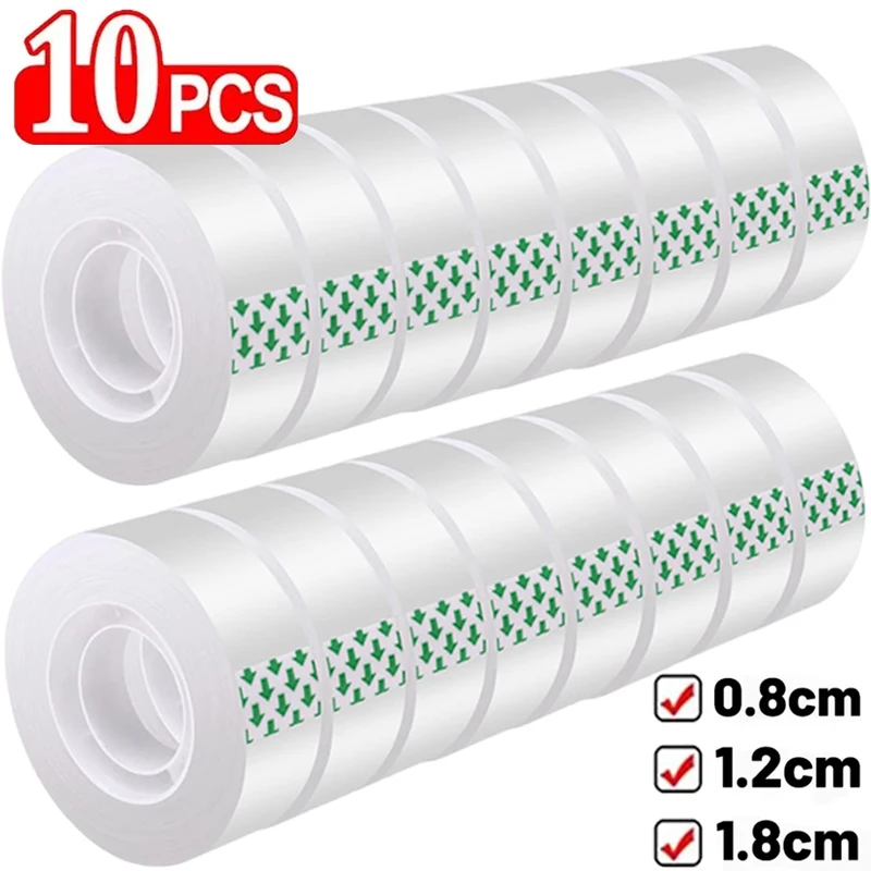 10-1pcs 18/12/8 mm priehľadné lepiace pásky Nástroje Nástroje kancelárskych potrieb Office School Supplies Študent