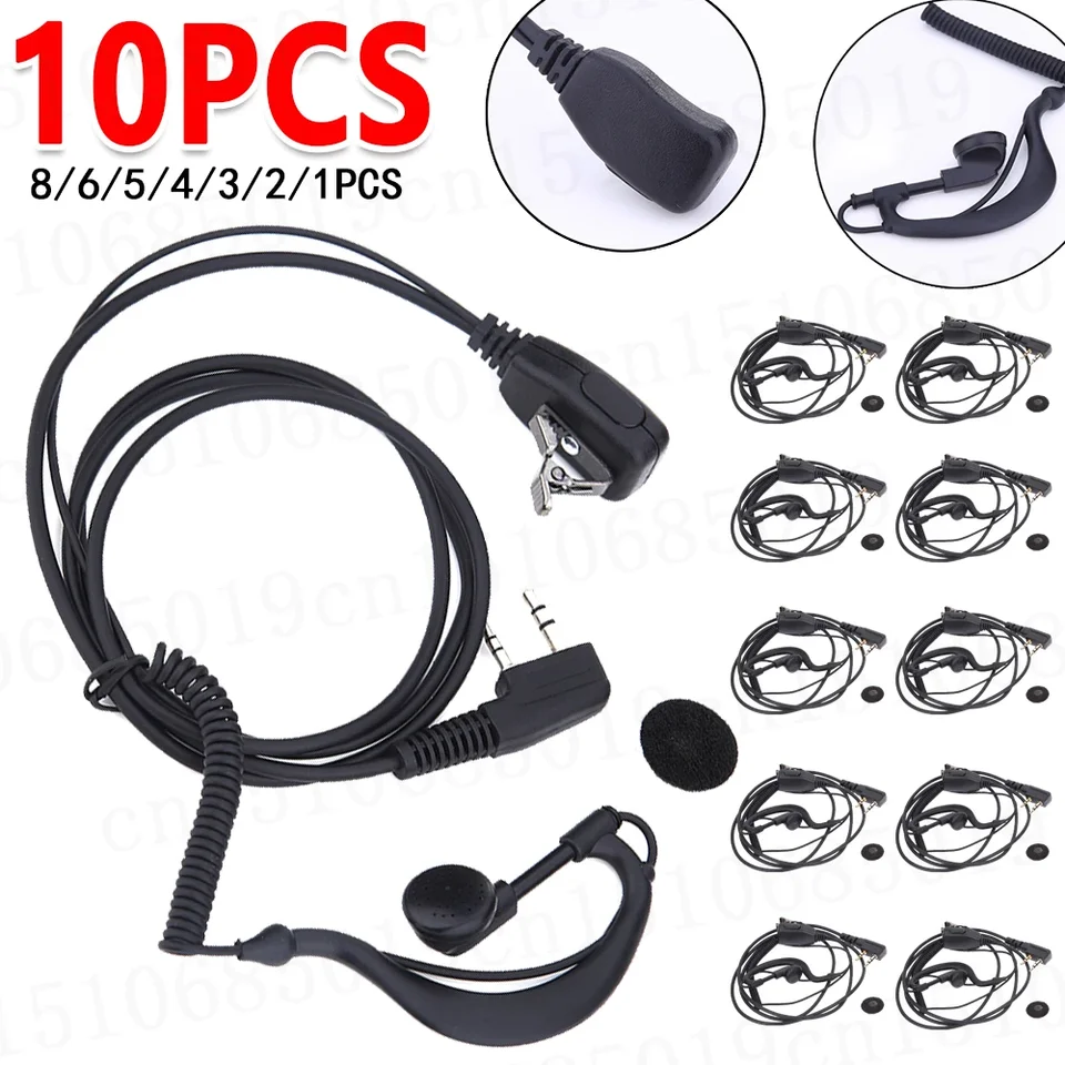 10-1pcs 2 PIN slúchadlá slúchadla pre baofeng UV5R Kenwood Anti-Noise Microfón pre sledovanie tímovej práce na turistike