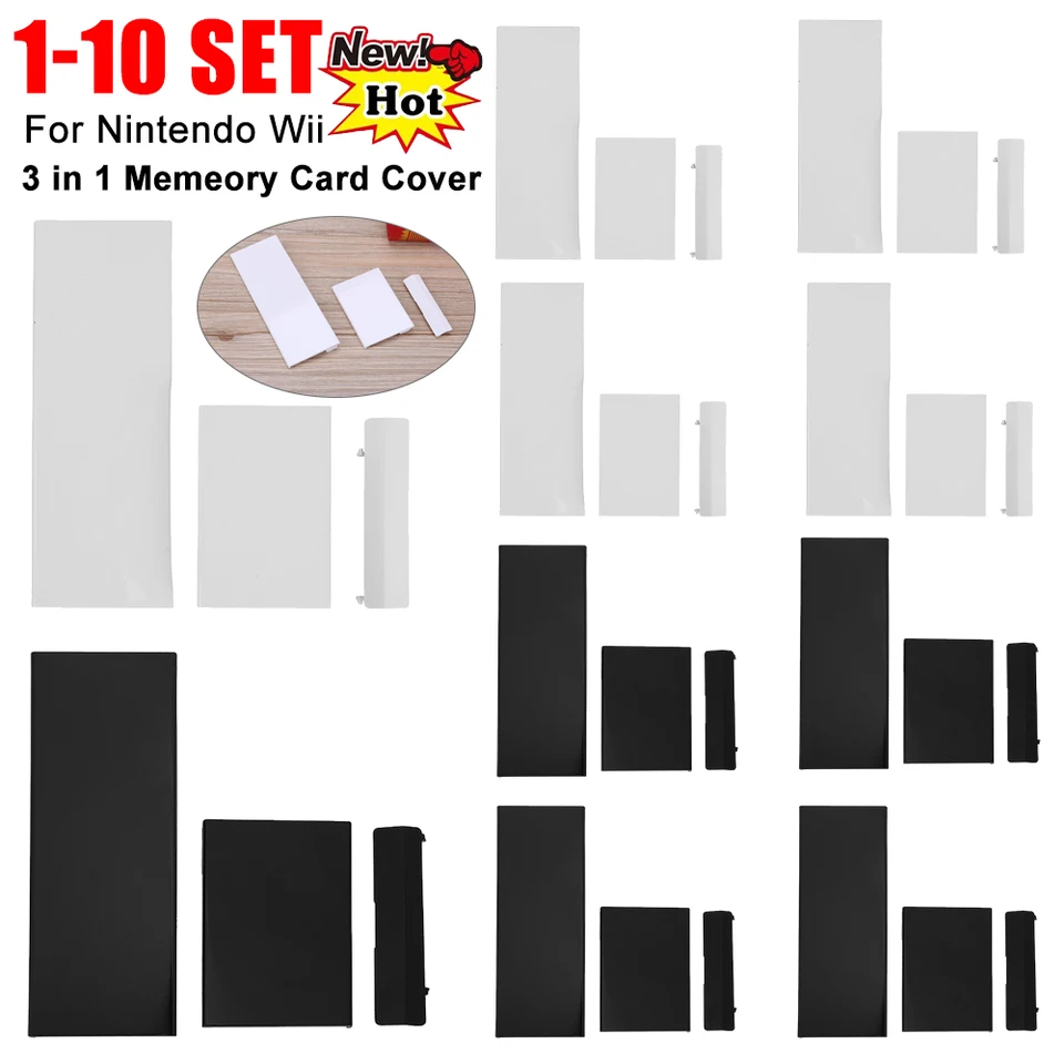 10-1set pamäťová karta slotu na dvere krytu viečka na výmenu 3in1 memeory karta krycia herná konzola Príslušenstvo Časti vhodné pre Nintendo Wii