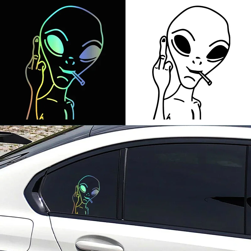 10.2*15cm Funny personalizovaná módna mimozemská osobnosť UFO STRACKER STRANA Vinyl Oumal Auta