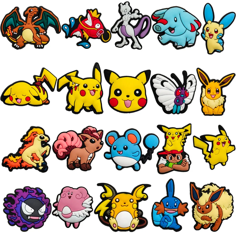 10/20/27ks kawaii Pokemon Pikachu kúzla Anime Charizard Squirtle topánky Doplnky DEY DIY DET DETS