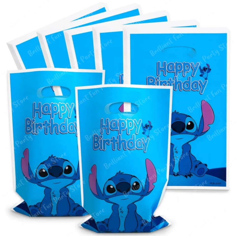 10/20/30ks Disney Stitch Všetko najlepšie k narodeninám Darčekové tašky roztomilý ružový anjel Candy Box Baby Shower Dodávky Kids