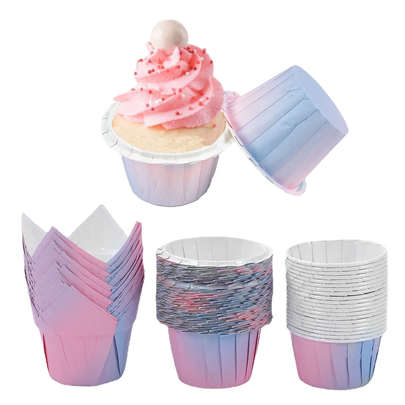 10/20/30ks gradient cupcake vložka na pečenie šálka koláčov poháre pleseň Muffin cupcake Paper Pat
