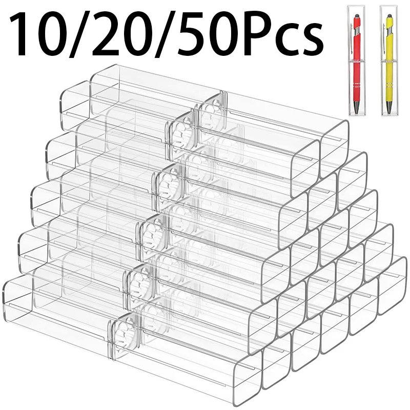 10/20/50ks plastový priehľadný obalový box pre darčekové diamantové perá akrylové pero box