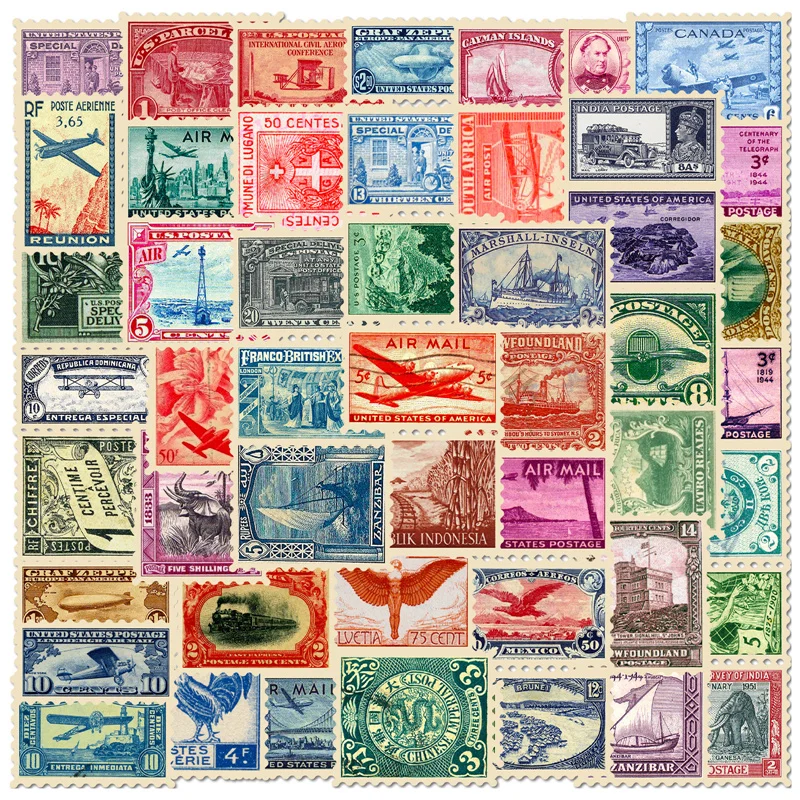 10/20/50ks vintage poštovú pečiatku estetická klasická nálepka papierovej kozmetiky pre scrapbooking, Plánovač žurnálných zásob