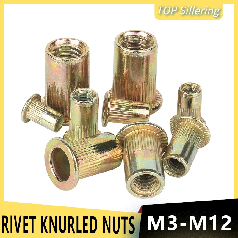 10/20/50pc Rivnut M3 M4 M5 M6 M8 M10 Uhlíková oceľ Slepá hlava závit vložky Nivet Nutsert Nitsert Knulled matice s nitou matica