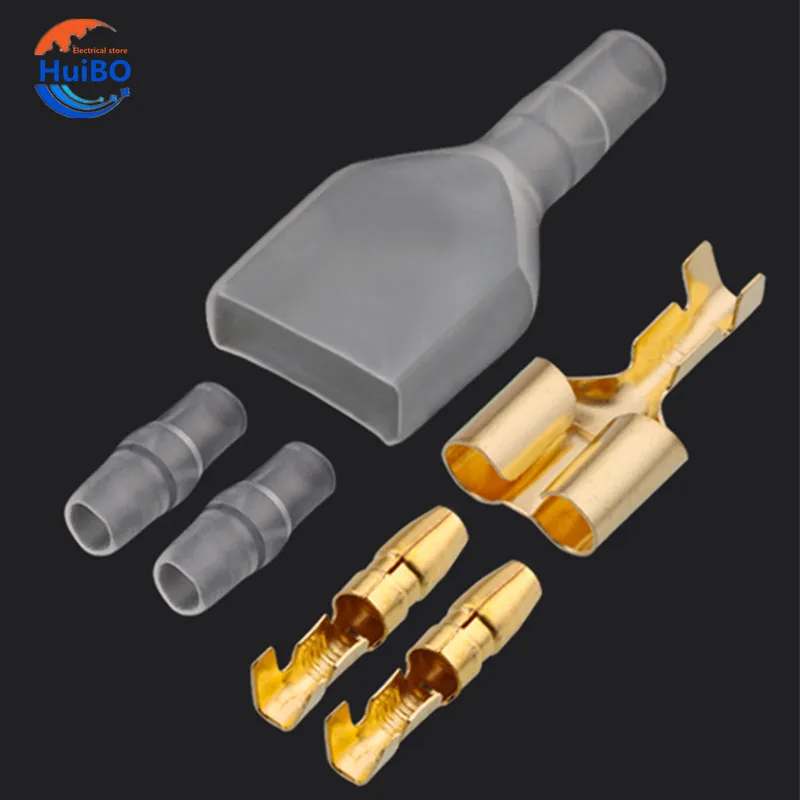 10/20/50set 4,0 Bullet Terminál Elektrický drôt Priemer 4 mm muž + žena 1: 2 priehľadný plášť