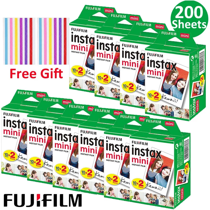 10-200 listov Fuji Fujifilm Instax Mini 12 Film White Edge Photo papierový fotoaparát pre okamžité mini 119 8 7s 25 tlačiareň na prepojenie fotoaparátu