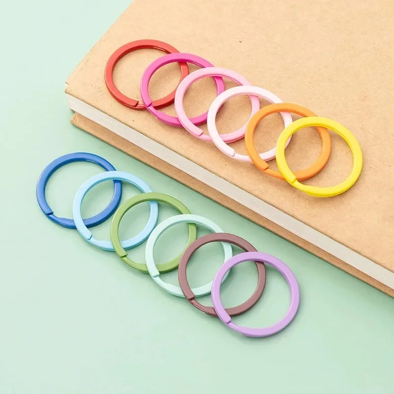 10/20ks 30 mm farebná zliatina Keyring Rings Rings Flat Roung Key Retiar Ring DIY šperky
