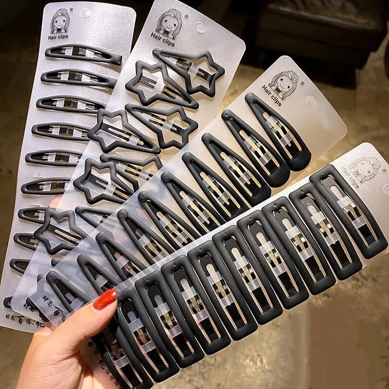 10 20ks nekĺzavých čiernych zliatin vlásenky zliatiny veľká voda kvapka geometrická pevná bobby pin ženy make -up klip na vlasy barrettte