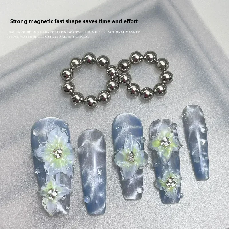 10/20ks Nové okrúhle magnetické guľôčky pre nechtovú umenie Voda Zvlnenie mačacieho oka Magnetický gél magnet guľôčky magnetových guľôčok na nechty Salon Tools