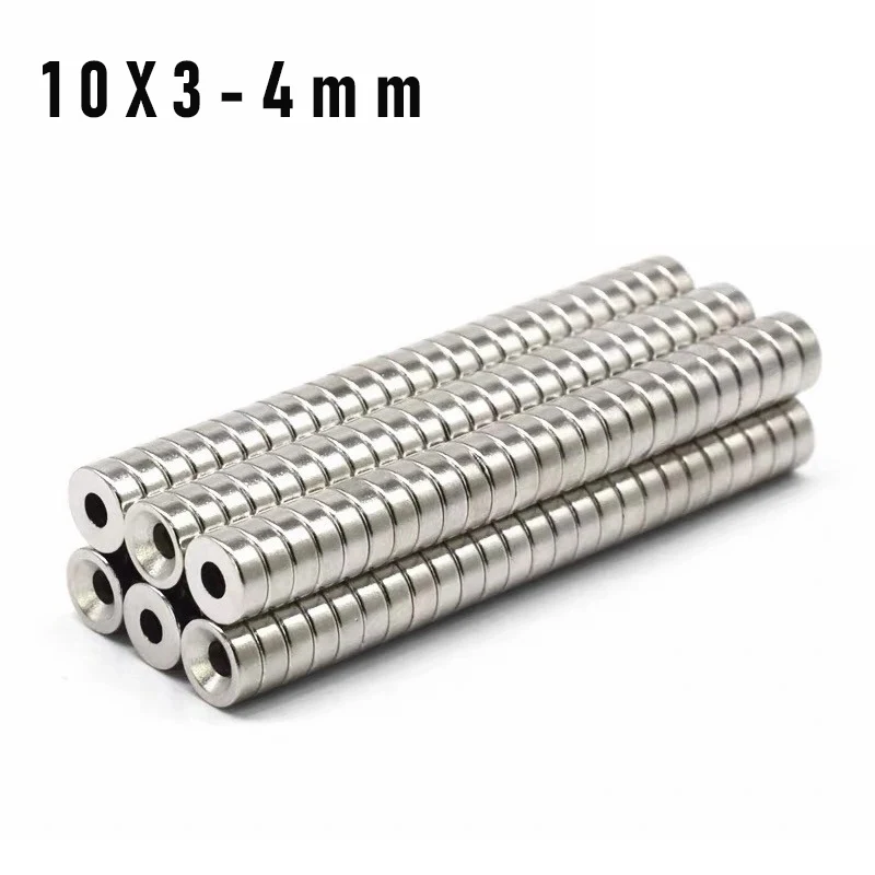 10/20ks silné neodymiové magnety s otvorom dia10 mm s M4 pultunk ring otvor Rare Earth Round N35 Magnet Strong, pre domácich majstrov