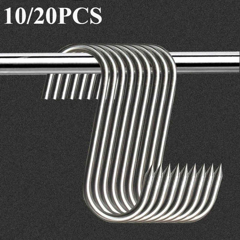 10/20ks z nehrdzavejúcej ocele Hook Tip Appliance Mäsový vešiak Závesný háčik nosenie kuchyne, sušenie vzduchu, pečenie, grilovacie náradie