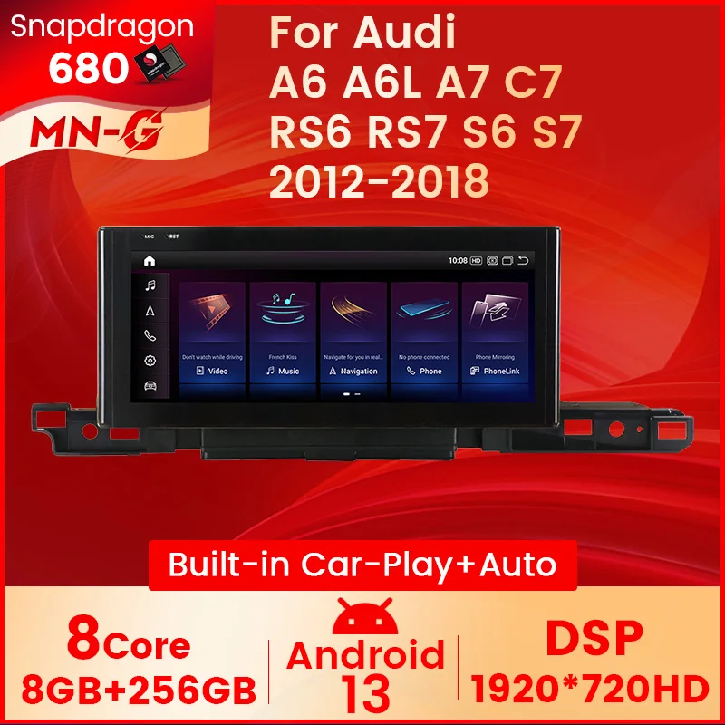 10,25/12,5 palca Android 13 Car Radio 8G+256 GB pre Audi A6 A6L A7 C7 RS6 RS7 S6 S7 2012-2018 Navigácia multimediálnych hráčov CarPlay