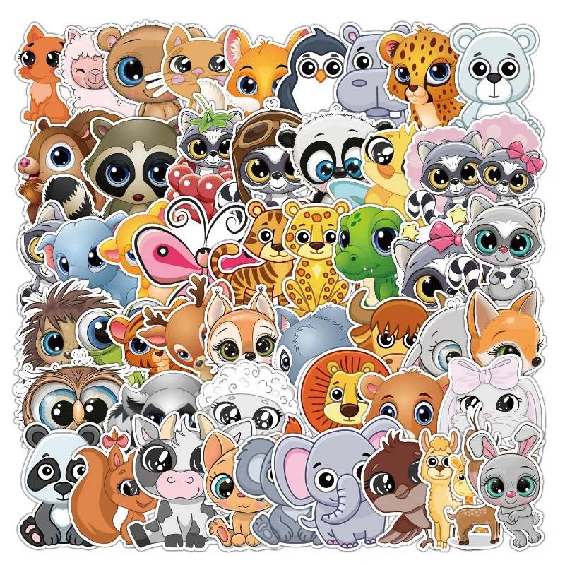 10/25/50ks karikatúra Big Eyes Animal Stickers for DIY batožinu fľaša na fľašu Telefón pre laptop gitarový scrapbook notebook