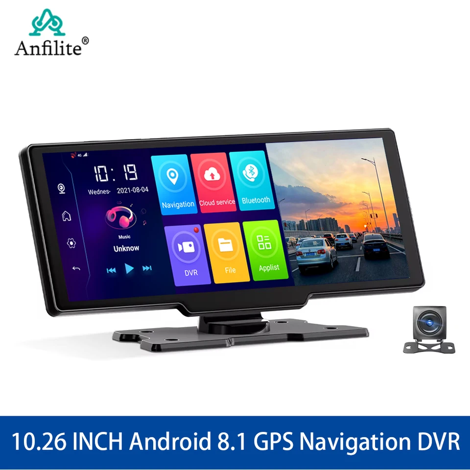 10,26 palca navigáciu GPS 4 GB+32 GB Dashboard 4G Android 8.1 Auto čiernej skrinky navigátor ADAS CAR DVR diaľkový monitor