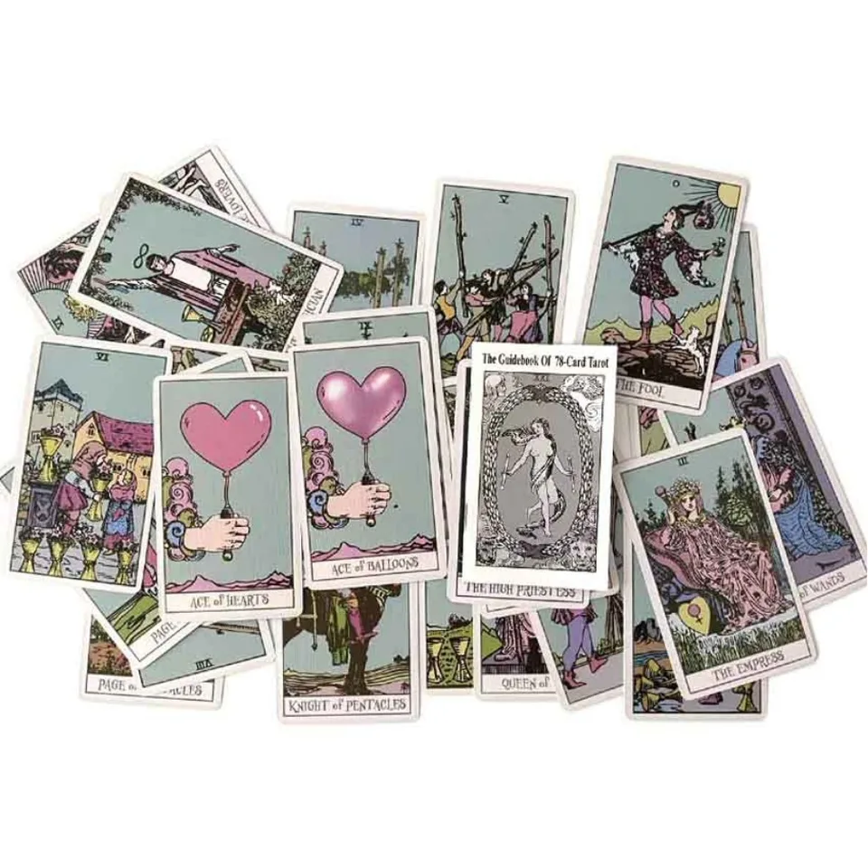 10,3*6 cm pastelových jazdcov Tarot Card Game Oracle 78 PCS Pink Tarot Cards s sprievodcom pre začiatočníkov