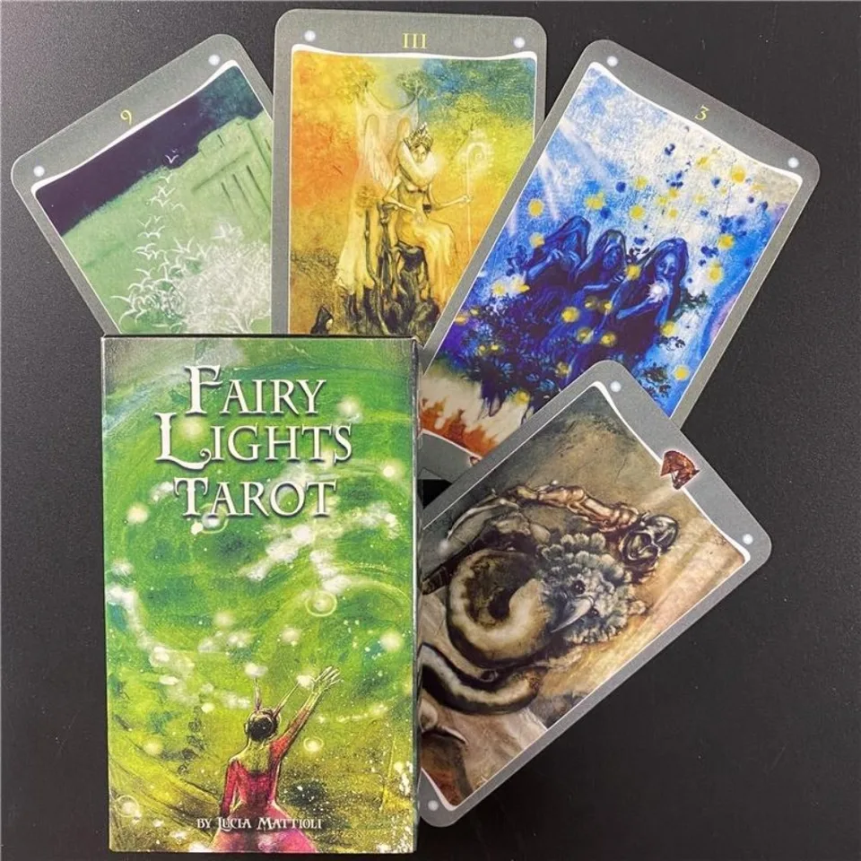 10.3*6cm rozprávkové svetlá tarotových kariet 78 PCS Anglický balíček pre veštenie osudu Hrací karty