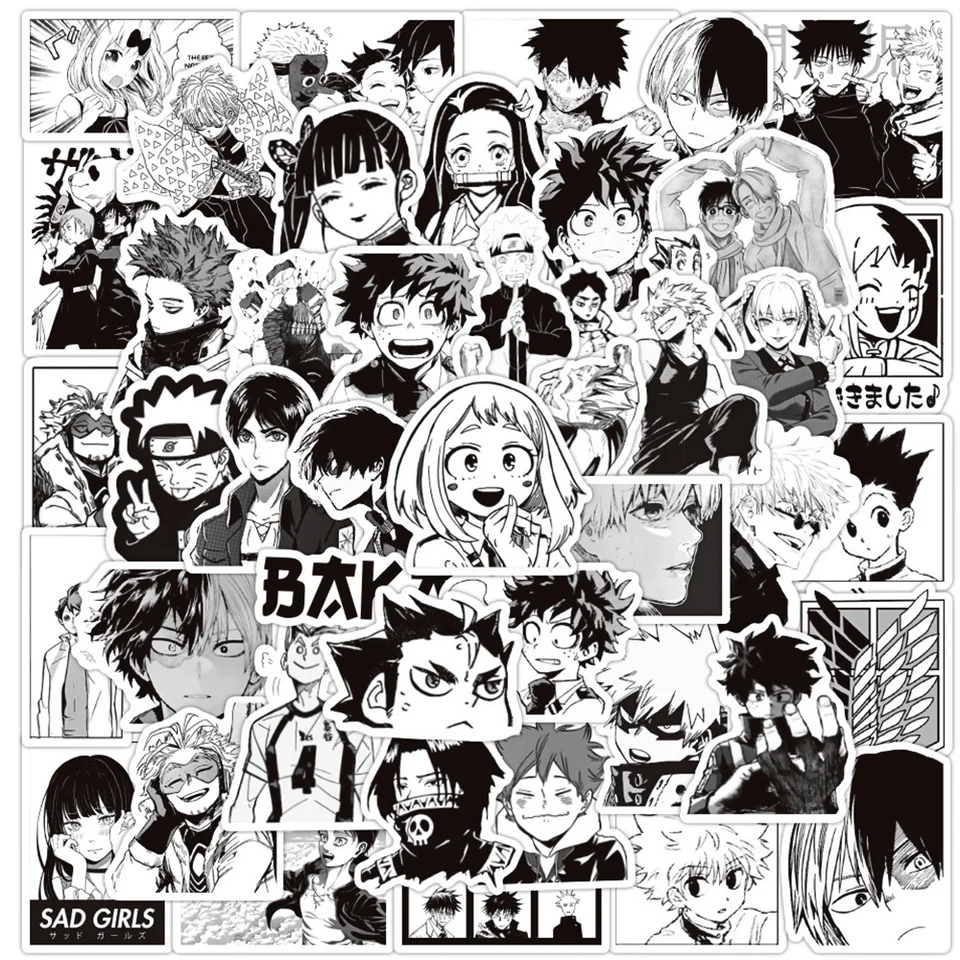 10/30/50/100ks cool zmiešaný anime jujutsu kaisen My Heroes Academy Attack na Titan Cartoon Sitckers graffiti vodotesná nálepka