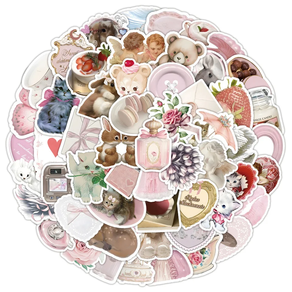 10/30/50/100ks Ins Artsy Pink Cartoon Stumpers estetické dekorácie obtisky graffiti kancelárske potreby Denník telefón Coquette Sticker Hray