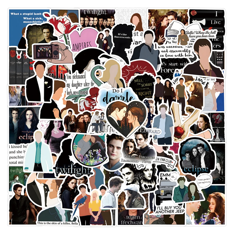 10/30/50/110ks klasický film Twilight Cartoon Stickers Witerproof DIY Telefón batožina Laptop Chladnička Cool graffiti detská nálepka hračky