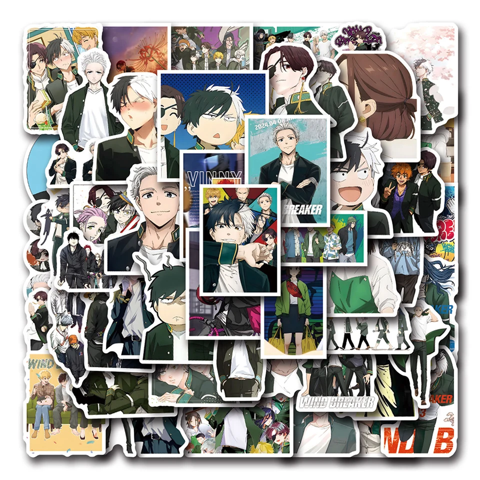 10/30/50/110ks veterný istič anime kreslené nálepky pre deti pre deti DIY kancelárske potreby Denník Cool Haruka Sakura Hayato Sticker