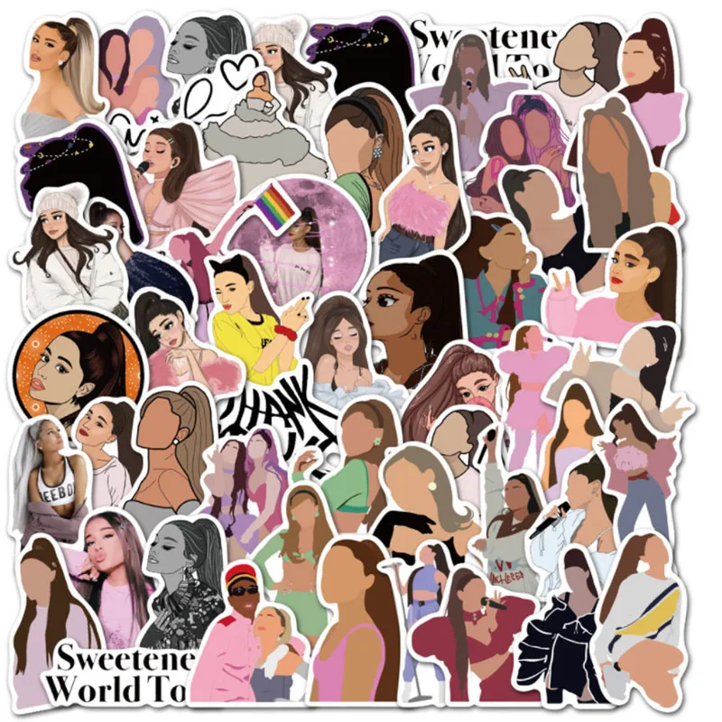 10/30/50ks americká speváčka Ariana Grande Graffiti Stickers Crazy Fans Witerprood Skateboard Travel Suitcase Phone Laptop
