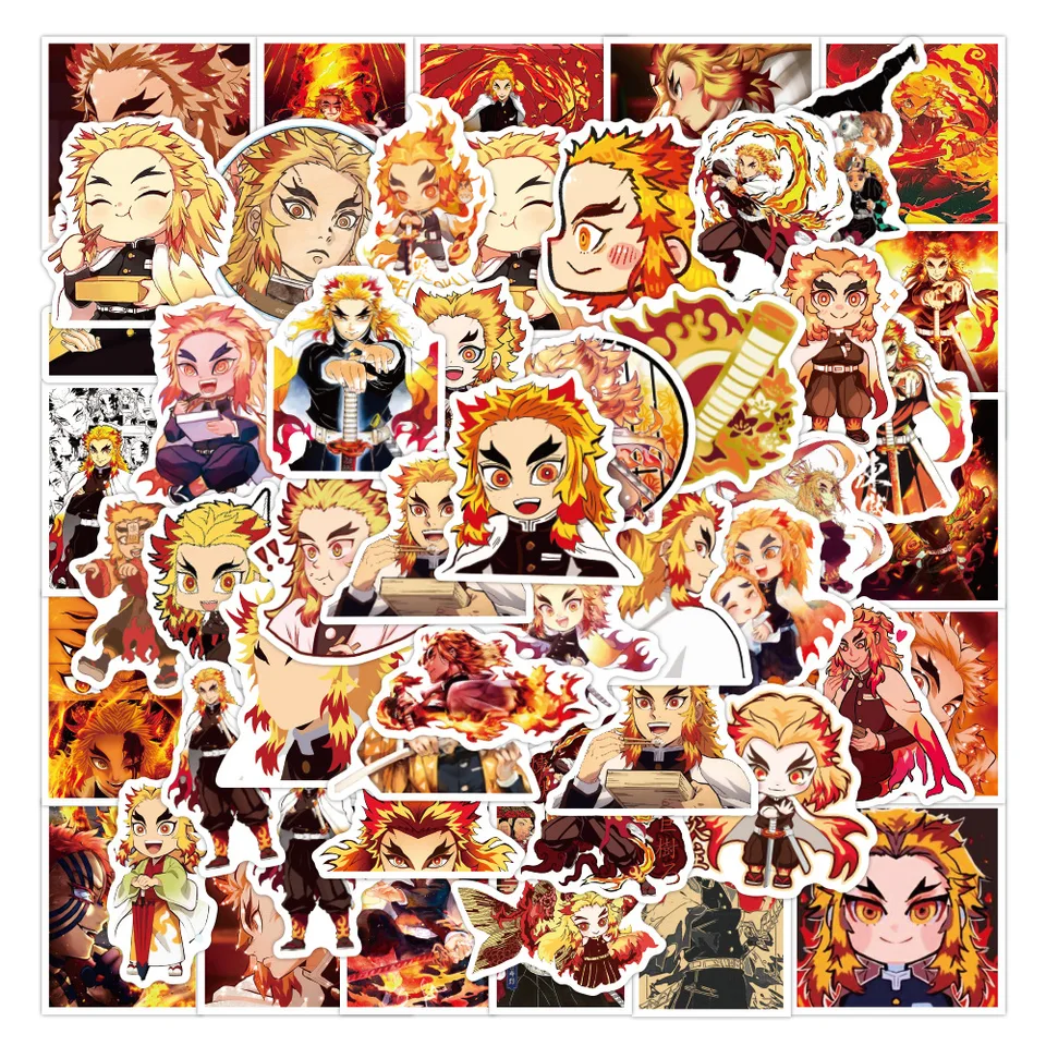 10/30/50ks anime démon Slayer Kimetsu no Yaiba Cartoon Stickers Rengoku Kyoujurou Guitar Gitar Laptop Skateboard Demon Blade Blade Sticker