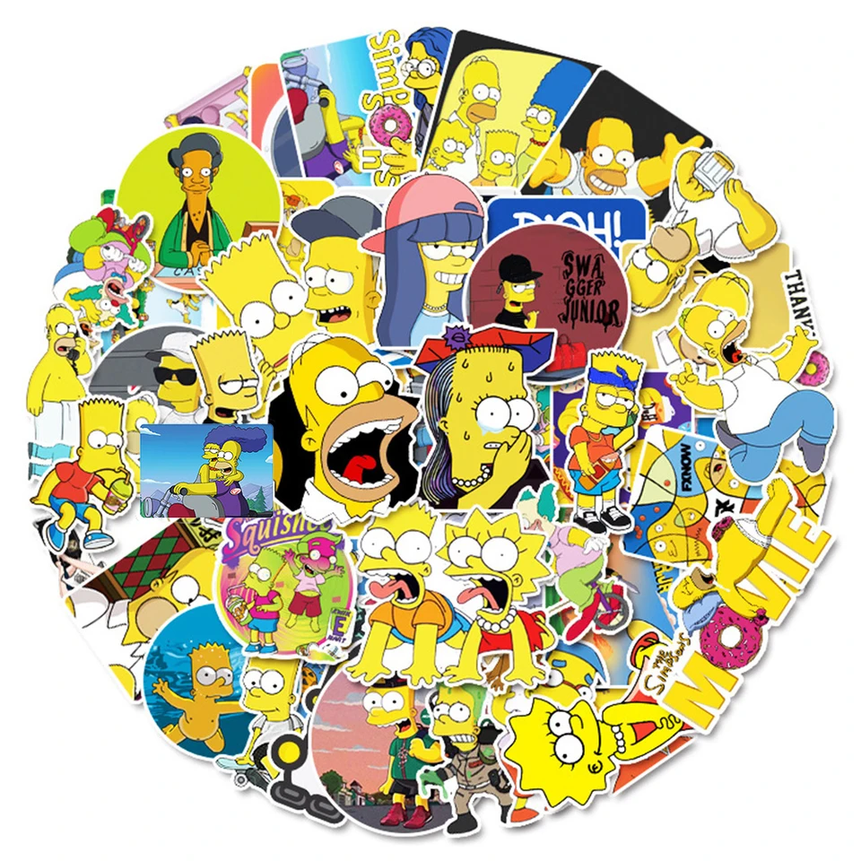 10/30/50ks anime komédia Simpson Family Stickers for Kids Funny Cartoon Decals Graffiti Telefónny automat na autá Kawaii Sticker Pack