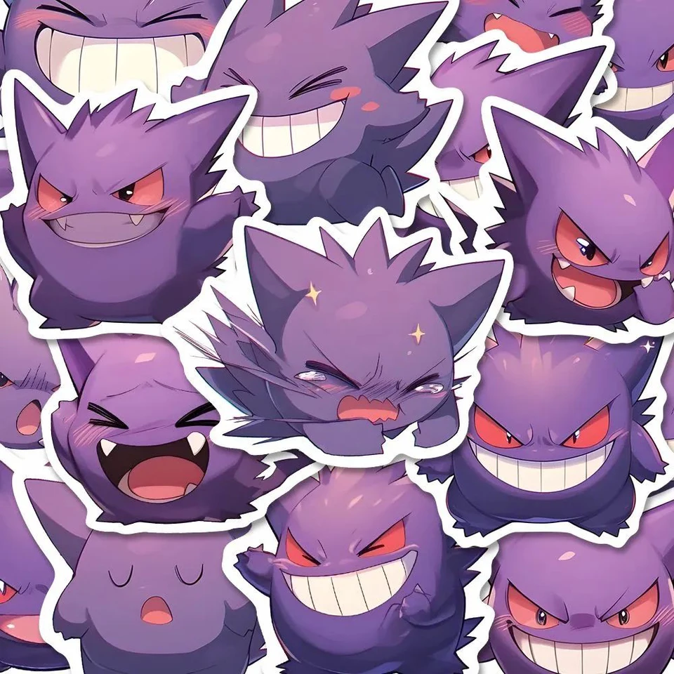 10/30/50ks anime Pokemon Gengar Stucieps Cuil Cartoon Graffiti DIY LAPTOCE THEE PLYBA COLD COLLACTICKÉ HOLY STRACTY