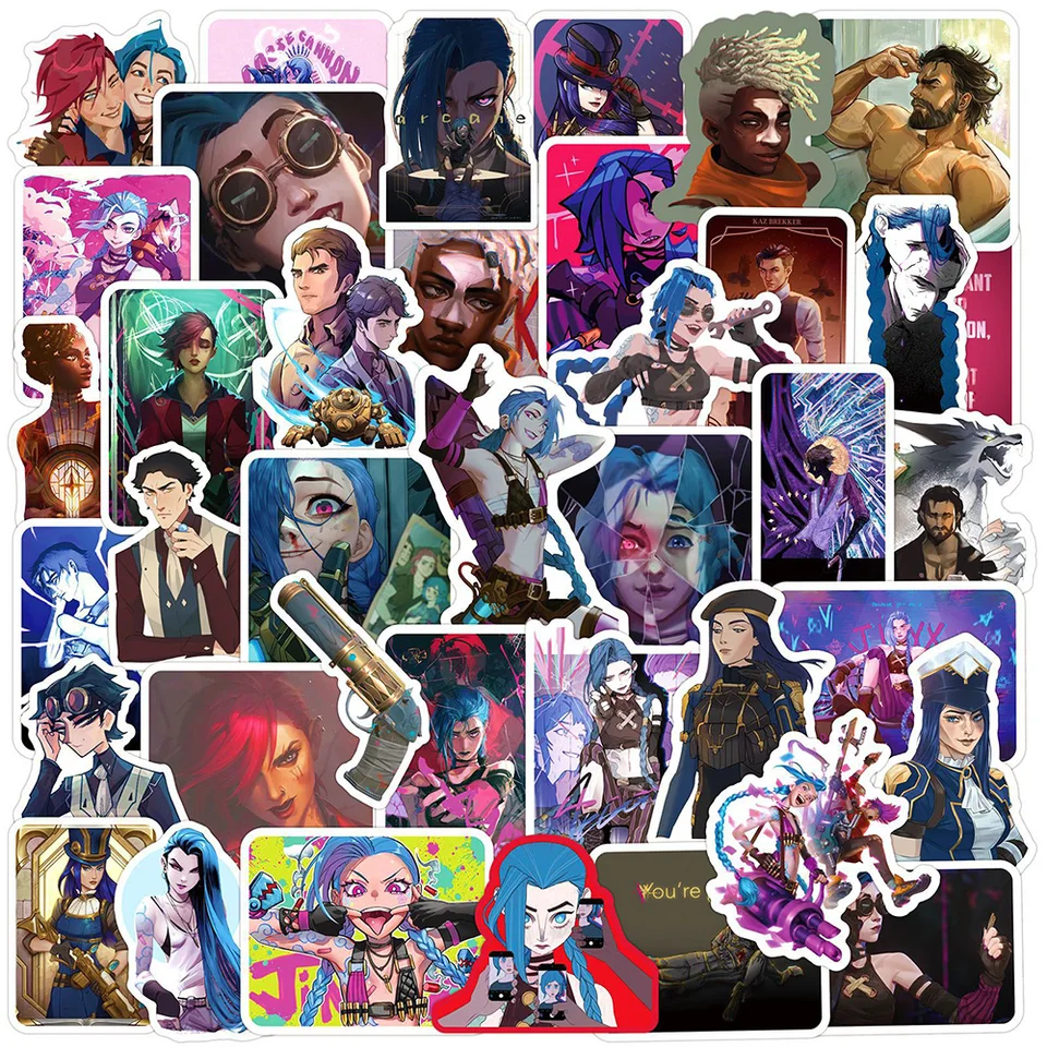 10/30/50ks Arcane League of Legends Game Stickers Cool graffiti hračky DIY vodotesný skateboardový telefón Bike Funny Kids hračky hračky
