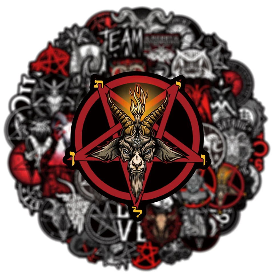 10/30/50ks Cool Blcak Ram Demon Satan Stiapky Horor Gothic Style Graffiti Sticker Puzdro Skateboard pre laptop kreslené nálepky
