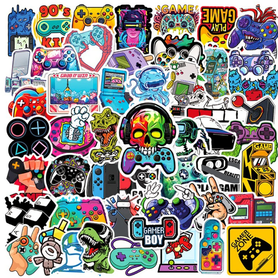 10/30/50ks Cool Vintage Joystick Gamepad Stickers DIY skateboard notebook notebook Telefón auto bicykel PVC vodotesná nálepka pre deti